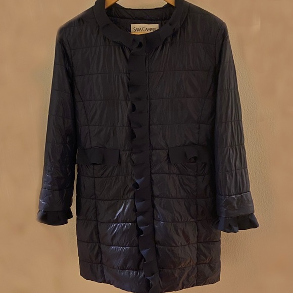 Sara Campbell Navy Puffer Jacket size M - Picture 2 of 5